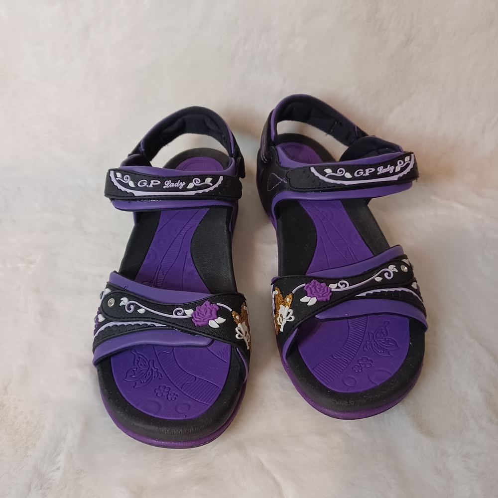 Kids Purple and Black Sandals